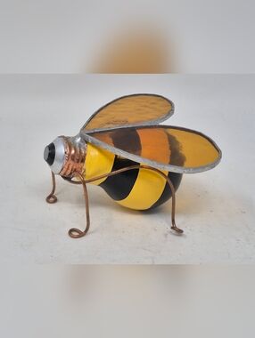 Bumble Bee  Figurine Stained Glass Wings Lightbulb Body